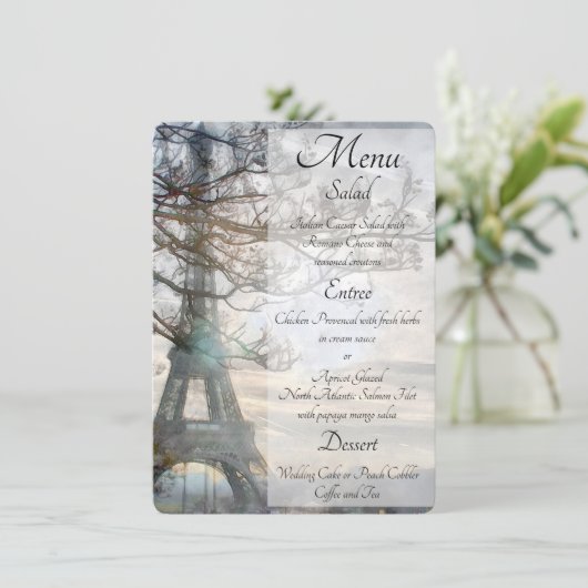 Menu Eiffel Tour Printemps Lever de soleil (Debout devant)