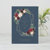 Menu Élégance de chute géométrique Enregistrer la date (Debout devant)