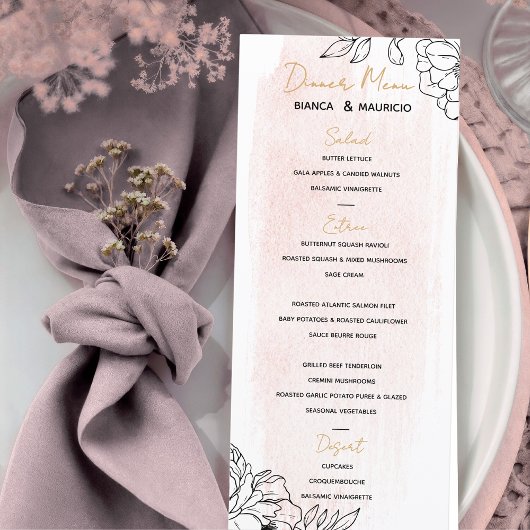 Menu Elégance de couleur d'eau vive avec accentuation d