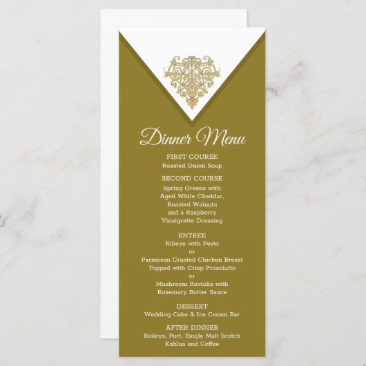 Menu Élégance dorée (Devant / Derrière)