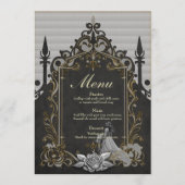 Menu Elégance en argent et noir. (Devant)