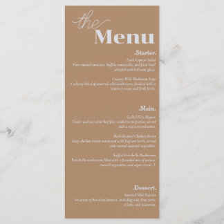 Menu Élégance et esprit moderne Dusty Mariage rose