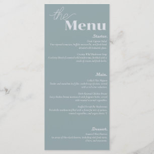 Menu Elégance et moderne Flair Dusty Blue Mariage