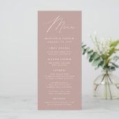 Menu Elégance moderne Dusty Rose Mariage (Debout devant)