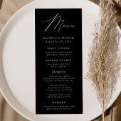 Menu Elégance moderne Mariage noir et blanc
