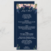 Menu Élégance moderne Mariage végétal rose (Devant / Derrière)