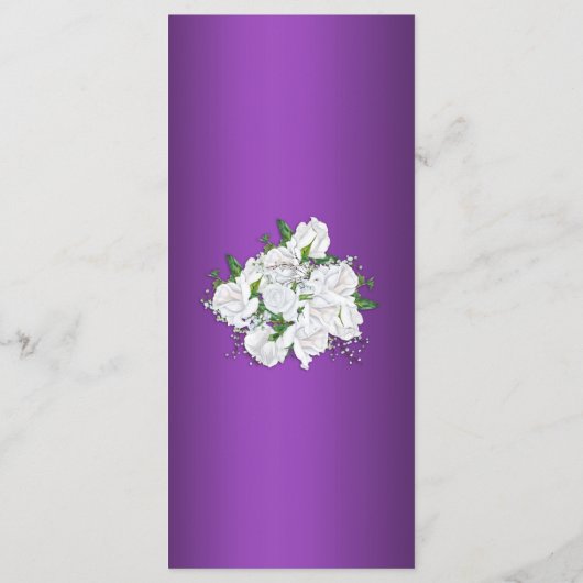 Menu Élégance violette et Mariage blanc de bouquet nupt (Dos)