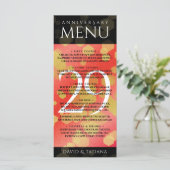 Menu Élégant 29e anniversaire du Mariage Garnet (Debout devant)