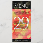 Menu Élégant 29e anniversaire du Mariage Garnet (Devant)