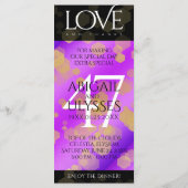 Menu Élégant 47e anniversaire du Mariage Améthyste (Dos)