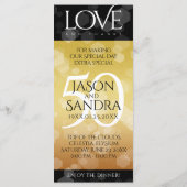 Menu Élégant 50e anniversaire de Mariage d'or (Dos)