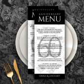 Menu Élégant 60e anniversaire de Mariage de diamant