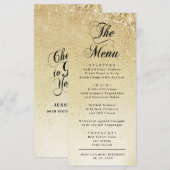 Menu Élégant 90e Anniversaire en Or (Devant / Derrière)