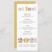 Menu Élégant à Dernier 2021 Gold Nouvel An (Devant / Derrière)