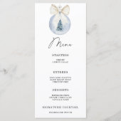 Menu élégant à l'aquarelle avec un nœud de l'hiver (Devant)