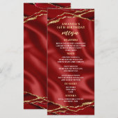 Menu élégant Agate Rouge et Or (Devant / Derrière)