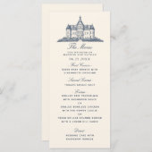 Menu Élégant Ancien Château Manor Mariage (Devant / Derrière)