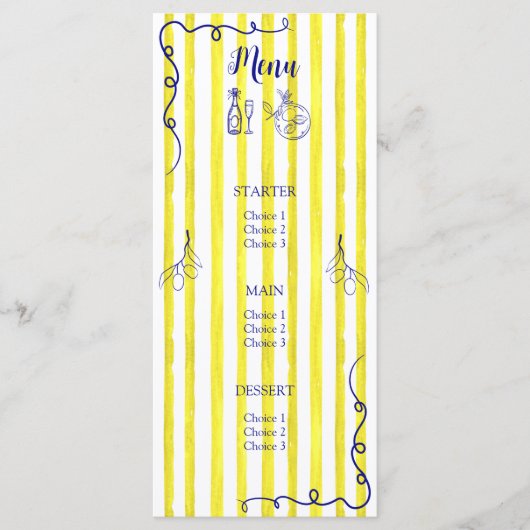 Menu Elegant Anniversaire Italien (Devant)