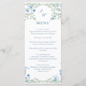 Menu Elégant Aquarelle Fleurs sauvages Dîner Mariage (Devant)