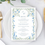 Menu Elégant Aquarelle Fleurs sauvages Dîner Mariage<br><div class="desc">Pour plus de personnalisation,  cliquez sur "Personnaliser ce modèle",  puis sur "Modifier à l'aide de l'outil de conception". Élégant éditable facile à utiliser modèles mariage,  plus d'articles disponibles dans le magasin (invitations,  rsvp,  cartes de remerciements,  papeterie & décoration). Si vous avez besoin d'aide ou d'articles correspondants,  veuillez me contacter.</div>