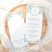 Menu Elégant Aquarelle Fleurs sauvages Dîner Mariage