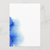 Menu Elégant aquarelle nautique bleu script mariage (Dos)