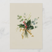Menu Elégant Aquarelle Pine Noël (Dos)