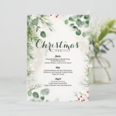 Menu Elégant Aquarelle Pine Noël (Debout devant)
