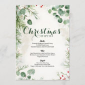 Menu Elégant Aquarelle Pine Noël (Devant)