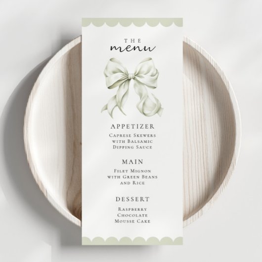 Menu Élégant Arc Vert Sauge
