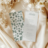 Menu Élégant automne Botanique ivoire & Sage Mariage Dî