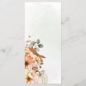 Menu Élégant automne Citrouille floral Mariage de feuil (Dos)