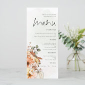 Menu Élégant automne Citrouille floral Mariage de feuil (Debout devant)