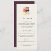 Menu Élégant automne laisse Plum rouille Mariage en ter (Devant / Derrière)
