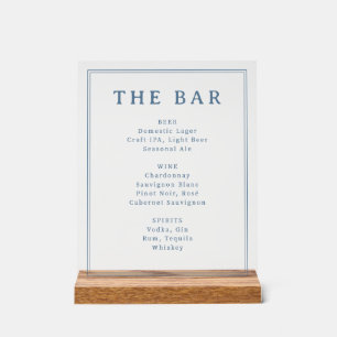 Menu élégant avec barre en serif bleu