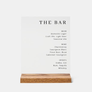 Menu élégant avec empattements blanc
