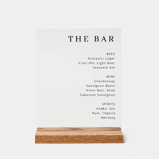 Menu élégant avec empattements blanc (Recto)