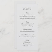 Menu élégant avec texte script (Devant / Derrière)