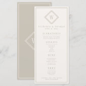 Menu Elegant Beige Minimalist Wedding Bar (Voorkant / Achterkant)