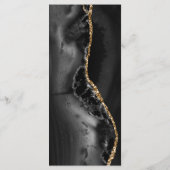 Menu Elegant Black and Gold Agate Wedding-kaart (Achterkant)