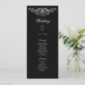 Menu Elegant black and white Gothic Wedding Program (Debout devant)