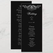 Menu Elegant black and white Gothic Wedding Program (Devant / Derrière)