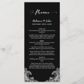 Menu Elegant Black and White Lace Wedding (Voorkant)