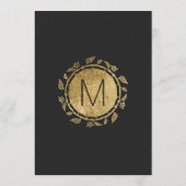 Menu Elegant Black and Yellow Gold Floral Wedding (Achterkant)