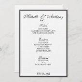 Menu Elegant Black Border Wedding (Voorkant / Achterkant)
