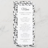 Menu Elegant  Black White Toile Deer (Voorkant / Achterkant)