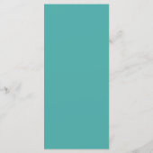 Menu Élégant blason monogramme turquoise mariage blanc (Dos)