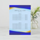Menu Elégant Bleu Gold Business Price List (Debout devant)