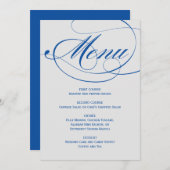 Menu Élégant bleu gris Calligraphie Mariage de script (Devant / Derrière)