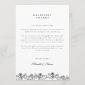 Menu Elégant bleu marine Vintage Merci Mariage de (Dos)